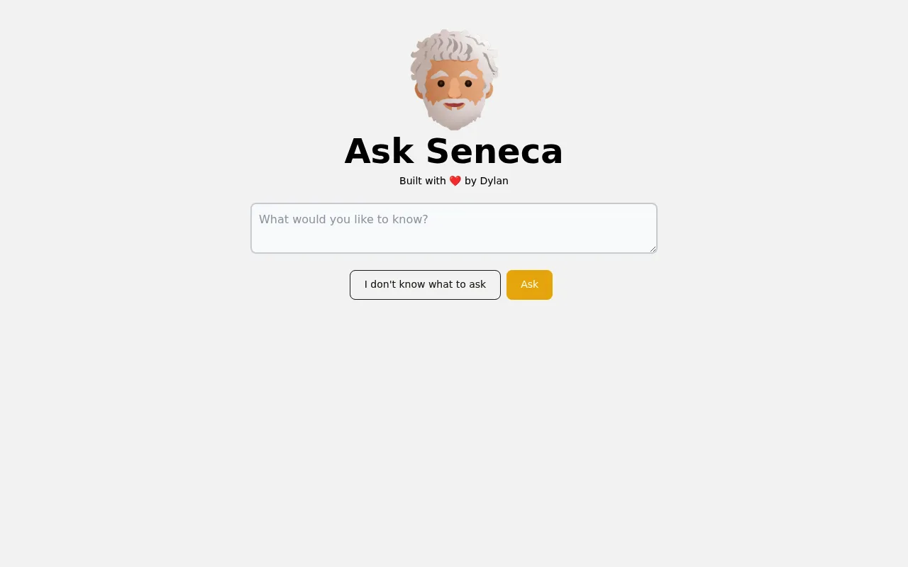 Náhled nástroje Ask Seneca