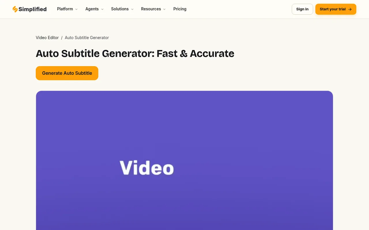 Náhled nástroje Auto Subtitle Generator