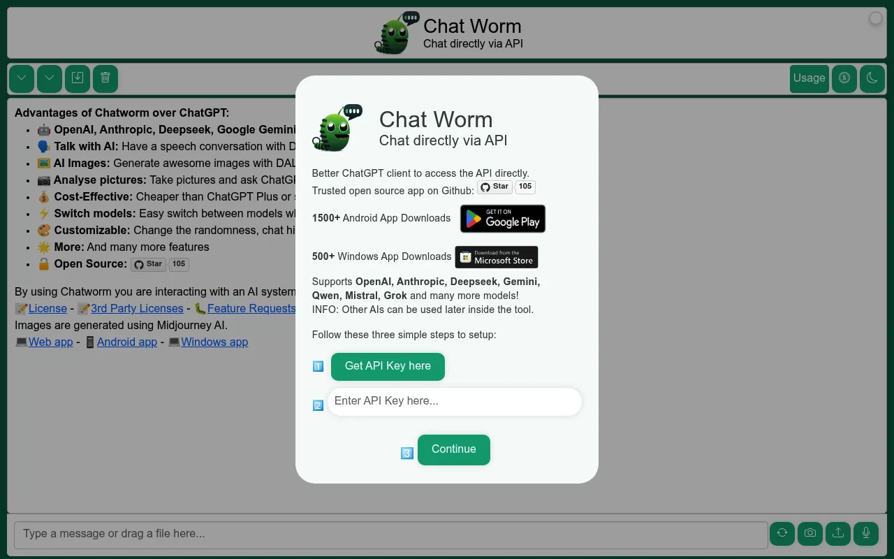 Náhled nástroje Chatworm