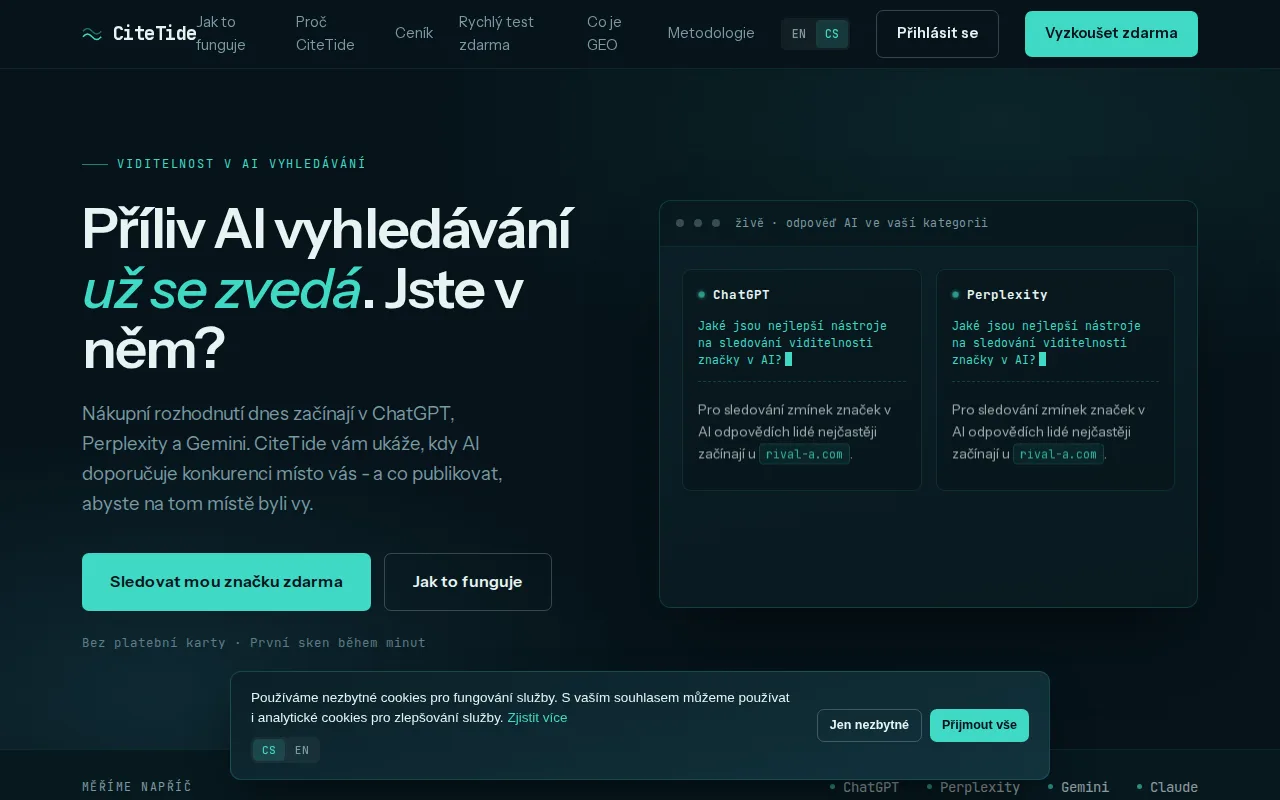 Náhled nástroje CiteTide