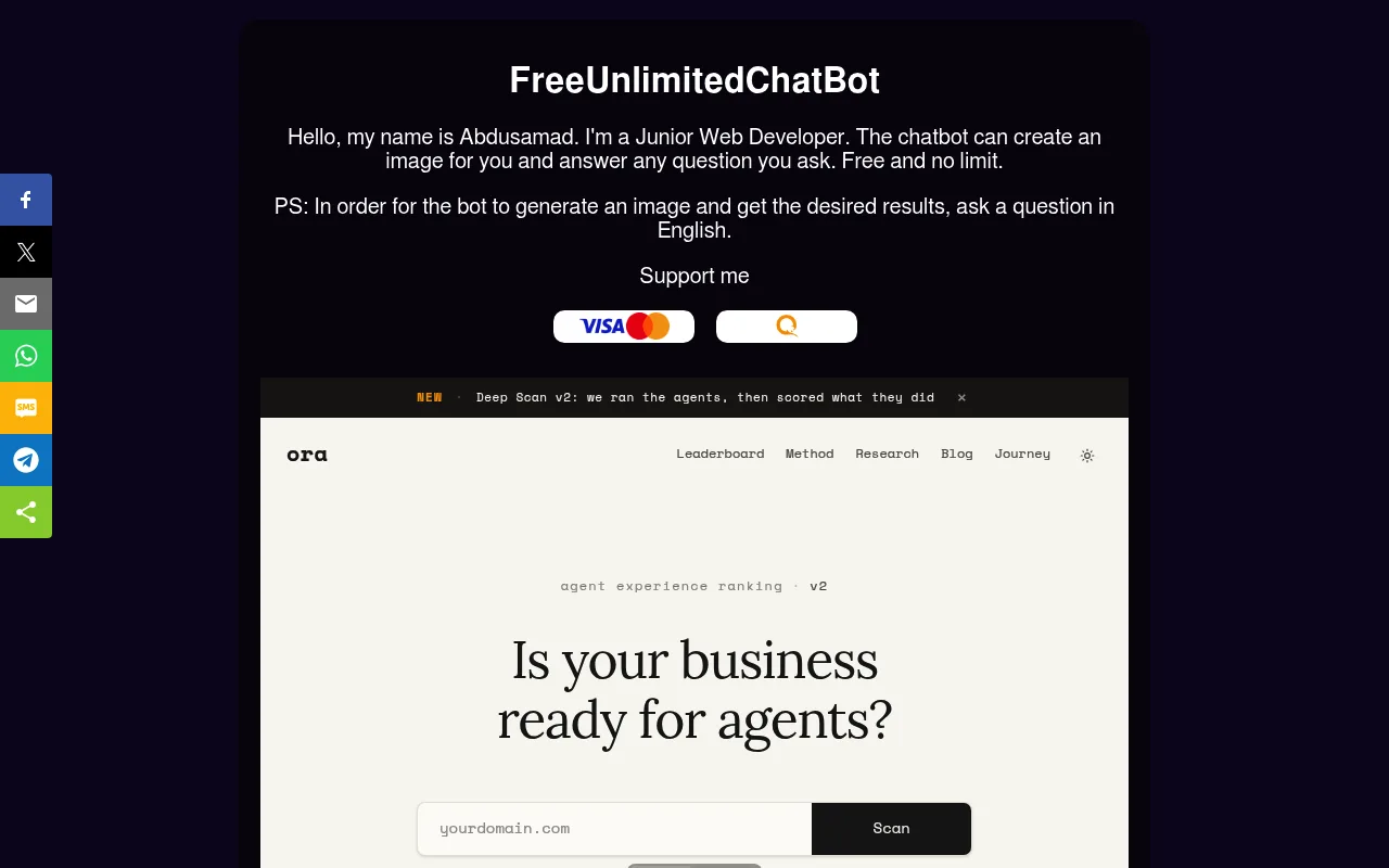 Náhled nástroje Free Unlimited Chat Bot