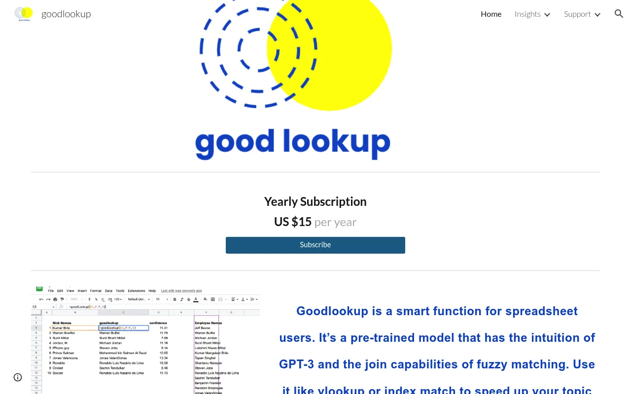 Náhled nástroje Goodlookup
