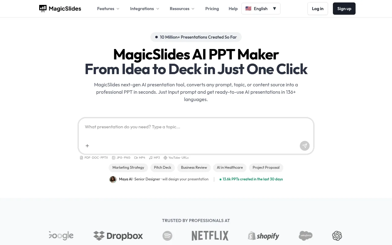 Náhled nástroje MagicSlides