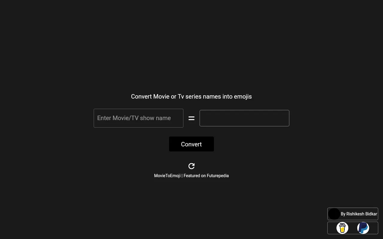 Náhled nástroje MovieToEmoji