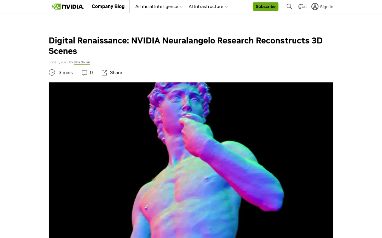 Náhled nástroje Neuralangelo by NVIDIA
