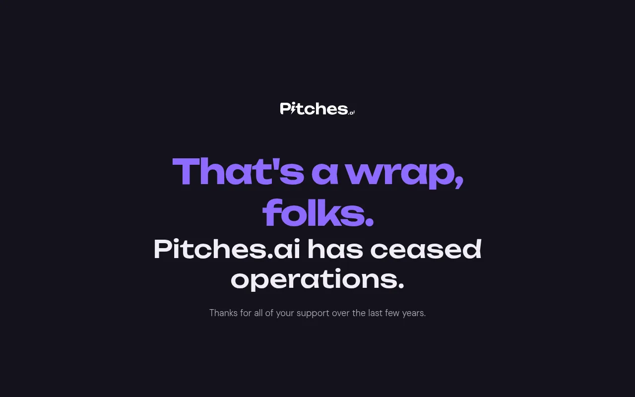 Náhled nástroje Pitches.ai