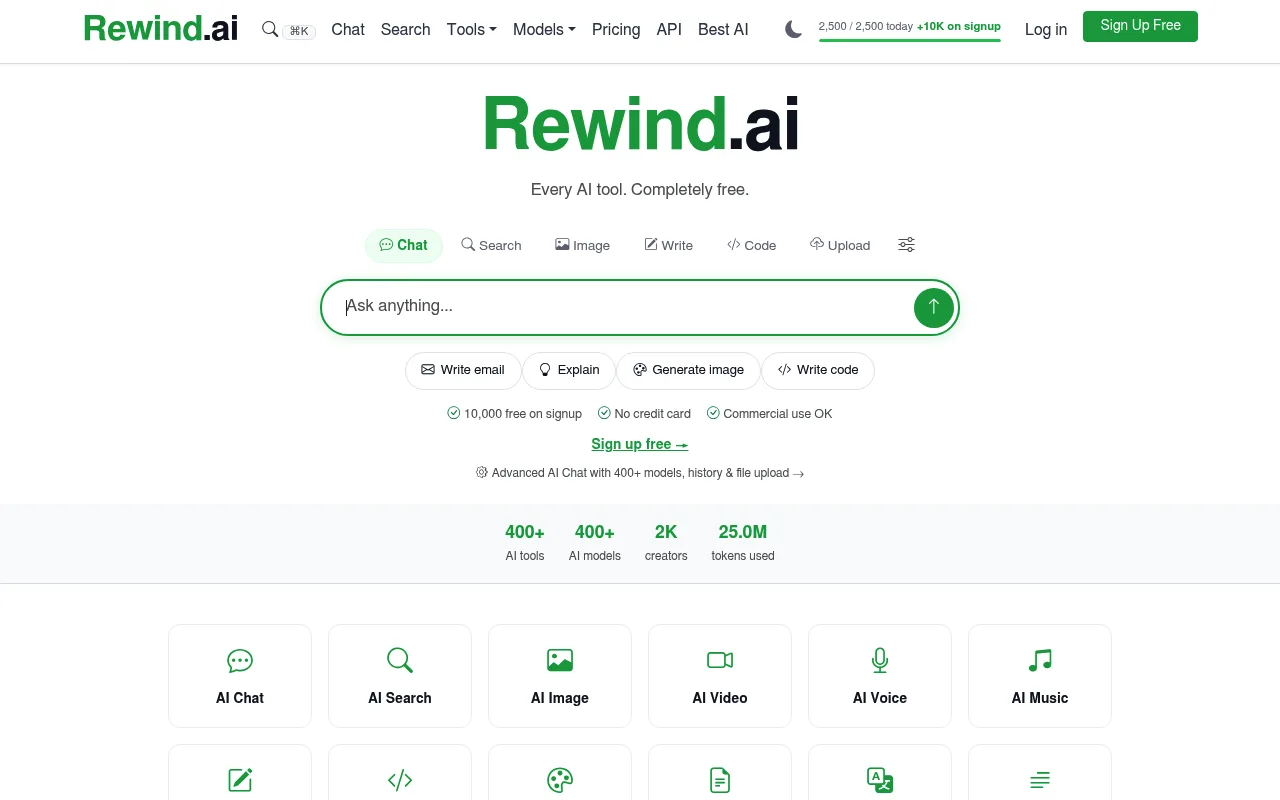 Náhled nástroje Rewind AI